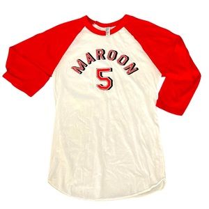 Maroon 5 Official Concert Baseball Ringer Tee: Unisex Adult Small: Adam Levine